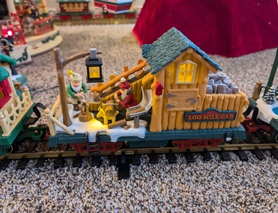 New Bright Holiday Express LOG MILL train car Animated TESTED VIDEO - Image 1 of 4