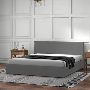 Milano Luxury Gas Lift Bed with Headboard (Model 1) - Grey No.28 - Double - Picture 1 of 8