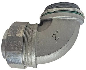 Conector hermético líquido galvanizado de 2" 90 grados con garganta aislada - Imagen 1 de 7