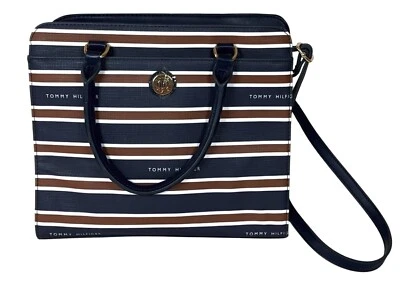 Tommy Hilfiger Bolso de Bolsillo Bolso Cartera de Hombro Azul Marino Marrón Blanco Precio de venta sugerido por el fabricante $108.00 Foto 1 de 4