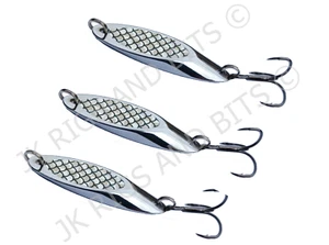 3 x Silver Wedge Lure  for Bass/Mackerel 11g 14g 21g 28g 35g 42g 49g 56g 77g - Picture 1 of 1