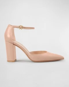 $895 Gianvito Rossi Vitello Glove Ankle-Strap Pumps Color Peach Size 41 - Picture 1 of 12