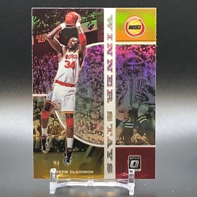 2019-20 Panini Donruss Optic Winner Stays Silver Prizm Hakeem Olajuwon Rockets - Image 1 of 2