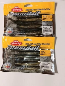 2 paquetes de 6 cerdos de hierba barbuda Berkley Powerbait 5" azul brillante dorado - Imagen 1 de 1