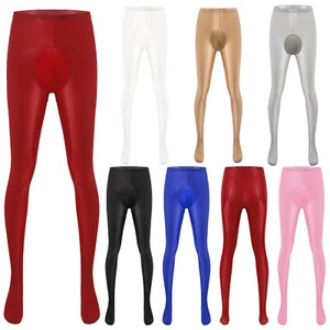 Herren Glanz Glänzende Strumpfhose Bulge Pouch Tights Strümpfe Gummibund Hose - Bild 1 von 142