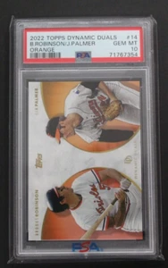 2022 TOPPS DYNAMIC DUALS BROOKS ROBINSON JIM PALMER #14 ORANGE 1/5 CARD PSA 10 - Picture 1 of 2