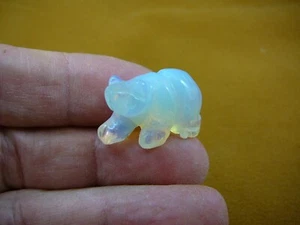 (Y-BEA-540) little 1" white Opalite Bear walking gemstone FIGURINE cub glass - Picture 1 of 1