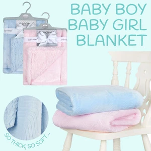 Baby Boys Girls Soft Blanket Pram Cot Moses Basket Crib Wrap Fleece Warm Gift - Picture 1 of 9