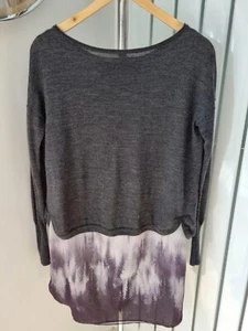 Mint Velvet Ladies Uk 10 Grey Double Layered Wool Jumper Tunic Dress  - Picture 1 of 7