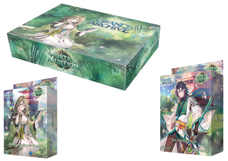 GRAND ARCHIVE TCG Booster Box MORTAL AMBITION 1ST Ed. + 2x Deck ENGLISH Jin Kong