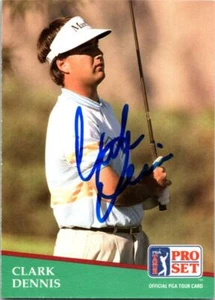 Clark Dennis autographed golf card (PGA, Arkansas Razorbacks) 1991 Pro Set #109 - Picture 1 of 1