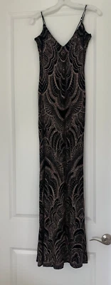 Jump Apparel Spaghetti Strap Glitter Accented Long Dress Black Size 3 - Image 1 of 4
