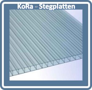 Polycarbonat 2-fach Doppelstegplatten/Hohlkammerplatte,10mm,klar, 1500mm x 698mm