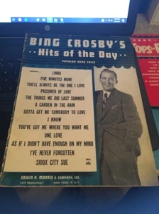 Vtg Songbook: Bing Crosby's Hits of the Day , popular song folio 1947 - Picture 1 of 4