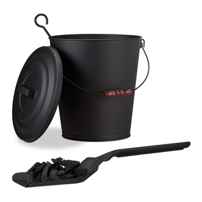 Kaminreinigungs-set Ascheeimer und Schaufel 24 L robust Kohleschaufel-Set - Bild 1 von 4