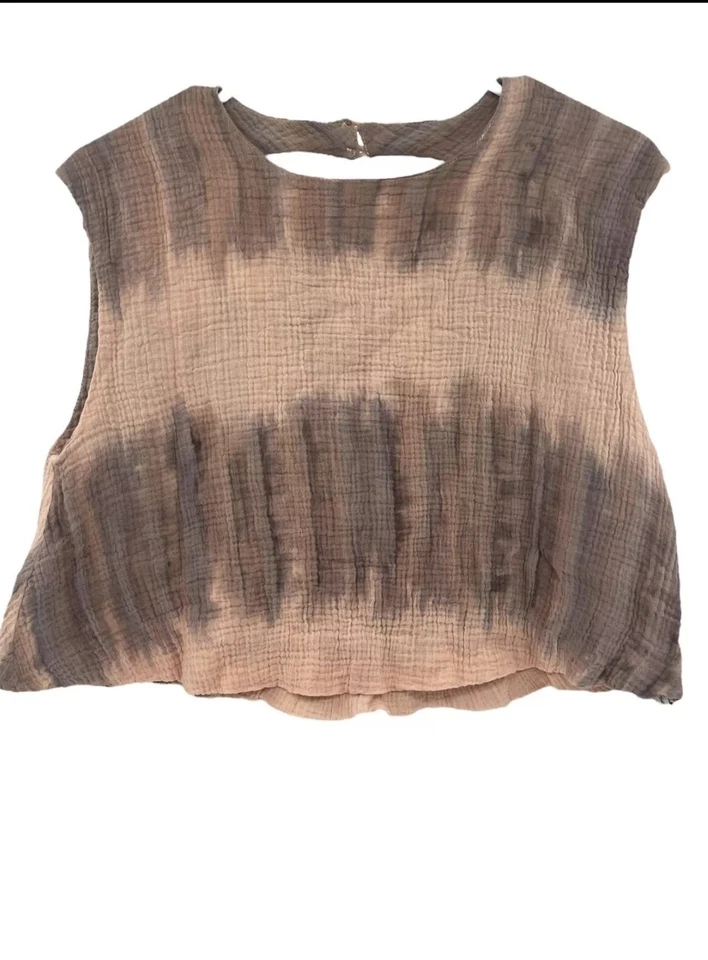 Blusa boho OneTeaspoon Bubble Top para mujer 2XL espalda abierta teñida a mano cielo ácido Foto 1 de 4