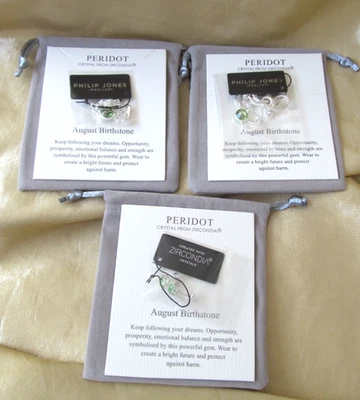 Paquete de joyas de piedra de nacimiento de agosto (peridoto) Philip Jones con cristales Zircondia® Foto 1 de 4