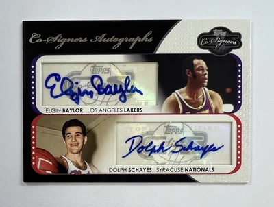 2008 Topps Co-Signers Elgin Baylor & Dolph Schayes Auto 201/240 AR138 - Image 1 of 2