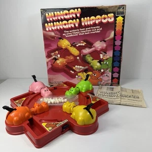 Vintage 1978 Hungry Hungry Hippos Board Game Hasbro Complete Working 24 Marbles - Picture 1 of 12