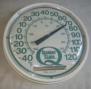 QUAKER STATE MOTORÖL - GAS BENZIN Autowerkstatt THERMOMETERSCHILD Made USA - Bild 1 von 3