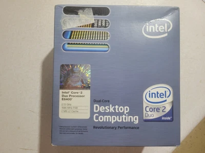 New in Factory Sealed Box Intel E6400 Dual Core Processor LGA775 Socket & Fan  - Image 1 of 3