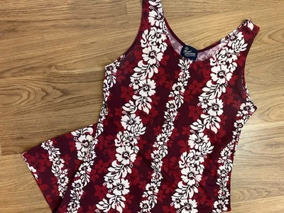 Vintage Royal Creations Hawaiian Floral Red Sleeveless Short Dress Size Medium - Image 1 of 4