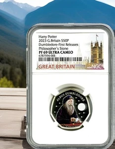 2023 GREAT BRITAIN S50P SILVER PROOF NGC PF69 ALBUS DUMBLEDORE POTTER - Picture 1 of 2