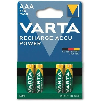 [56743 101 404] Varta Blister de 4 Piles RECHARGE ACCU Power 550 mAH AAA Micr... - Photo 1/3