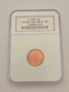1995 1C Double Die MS 67 RD - Picture 1 of 6