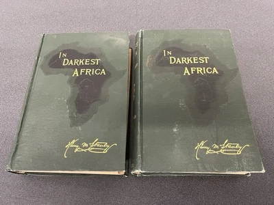 In Darkest Africa Henry Stanley 1890 Two Volumes Hardcover with Two Maps - Image 1 of 4