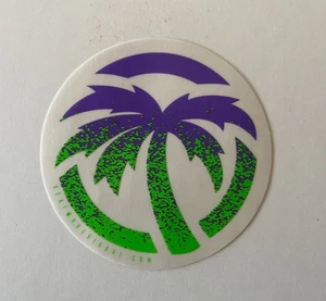 Authentic HEATWAVE Visual STICKER 3 1/2" round Palm logo Purple Green Awesome!! - Picture 1 of 2
