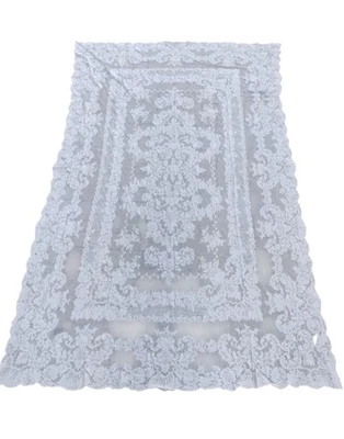 COUVRE-LIT OU NAPPE. DENTELLE SEMI-MÉCANIQUE. TULLE. 239 X 157. ESPAGNE. XIX-XX - Photo 1/4