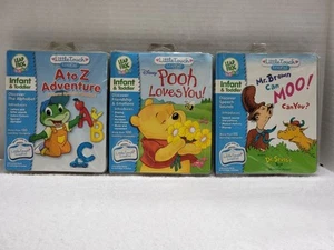 LOTE DE 3 LIBROS Y CARTUCHOS LEAP FROG LITTLE TOUCH LEAP PAD CON FUNDAS MR MARRÓN + - Imagen 1 de 5