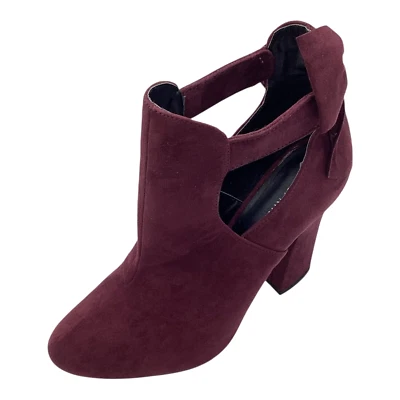 Call It Spring Womens Maroon Faux Suede High Heel Shoes Ankle Boots Size 6 New - Image 1 of 4