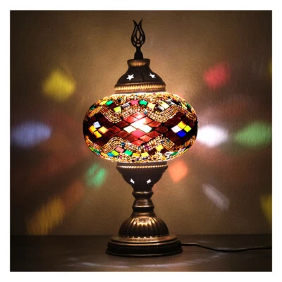 Turkish Lamp, Mosaic Morocan Desk Lamp, Asylove Turkish Authentic Lighting - Image 1 of 4