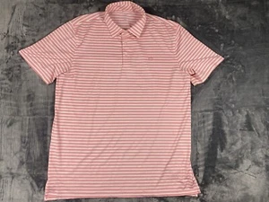 Polo Southern Tide brrr uomo XL rosa a righe golf leggera performance - Foto 1 di 6