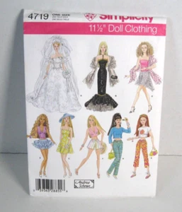 Simplicity 4719 Wedding Dress, Gowns, Sundress, Tops, Capris 11 1/2" Doll Uncut - Picture 1 of 2