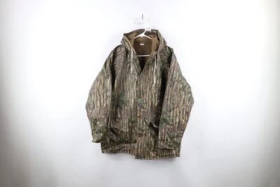 Chaqueta con Capucha Vintage Años 90 Streetwear Para Hombre M Impermeable Forrada Realtree Camuflaje Foto 1 de 4