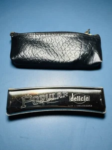Harmonica POPULAR Delicia Made Czechoslovakia Mint Condition W/ Case Vintage - Picture 1 of 12
