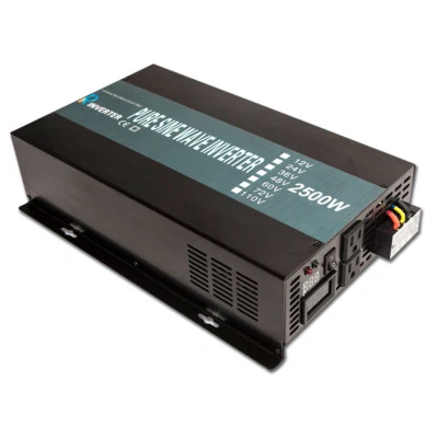Pure Sine Wave Inverter 2500W Power 72V DC to 120V AC Car Power Supply Motor RV - Image 1 of 4