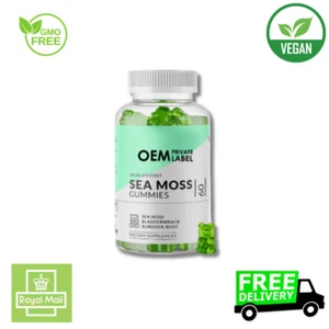 Irish Sea Moss Gummies 1600 MG Burdock 240mg & Bladderwrack 1000mg Detox-Clense - Picture 1 of 7
