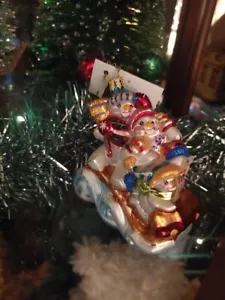 Vtg Christopher Radko Little Gems Family Outing Blown Glass Christmas Ornament - Picture 1 of 4