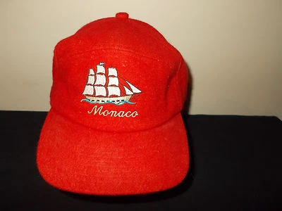 VTG-1990s Monaco Nave Lana Vela 5 Pannello Aderente Taglia M/L Cappello sku14 - Immagine 1 di 3
