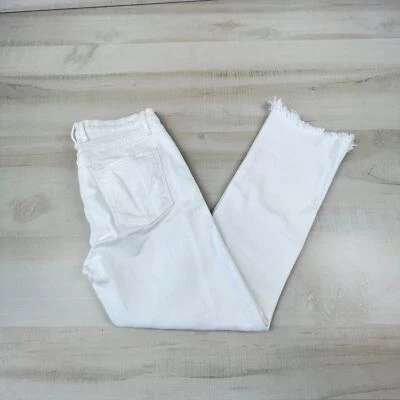 Pantalones de mezclilla McGuire para mujer 27 blancos desgastados botón mosca estilo 186D tiro medio Foto 1 de 4