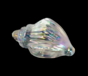 Iridescent Conch Sea Shell Studio Art Glass Sculpture Blown Glass Home Décor - Picture 1 of 7