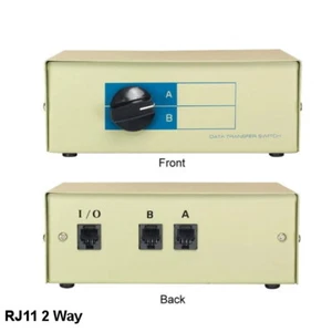 Kentek 2-Way RJ11 Manual Data Transfer Switch Box Phone Jack 11 Pin Modem Fax - Picture 1 of 1