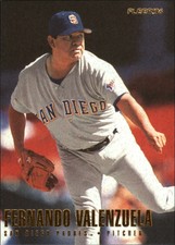1996 Fleer San Diego Padres Baseball Card #579 Fernando Valenzuela