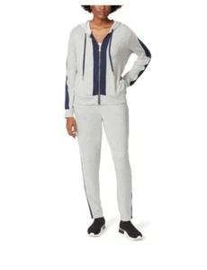 Anne Klein Women's Heather Grey Tenley Zip Up Hoodie, Medium - Picture 1 of 1