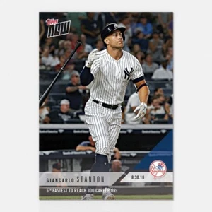 2018 TOPPS NOW #662 GIANCARLO STANTON 5TH FASTEST TO REACH 300 CAREER HRs - Picture 1 of 2
