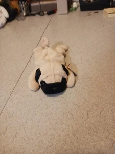 TY Beanie Baby - PUGSLY the Pug Dog RARE Retired 1996 - Picture 1 of 11